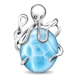 sterling silver infinity bracelet Sterling Silver Larimar Octopus 20 inch Necklace