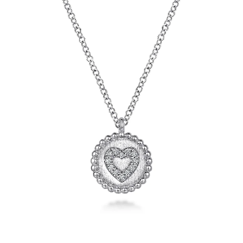 handmade leather pendant necklace Sterling Silver Natural Diamond Heart 17.5 inch Necklace handmade leather pendant necklace Sterling Silver Natural Diamond Heart 17.5 inch Necklace