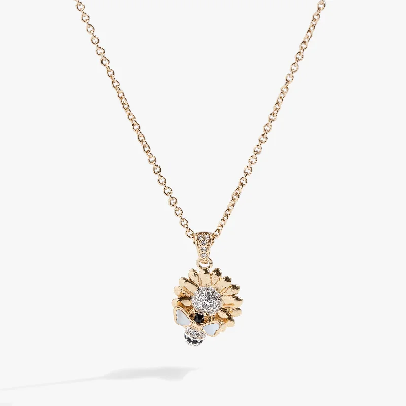 handcrafted gemstone toe ring Sunflower & Bee Pendant Necklace