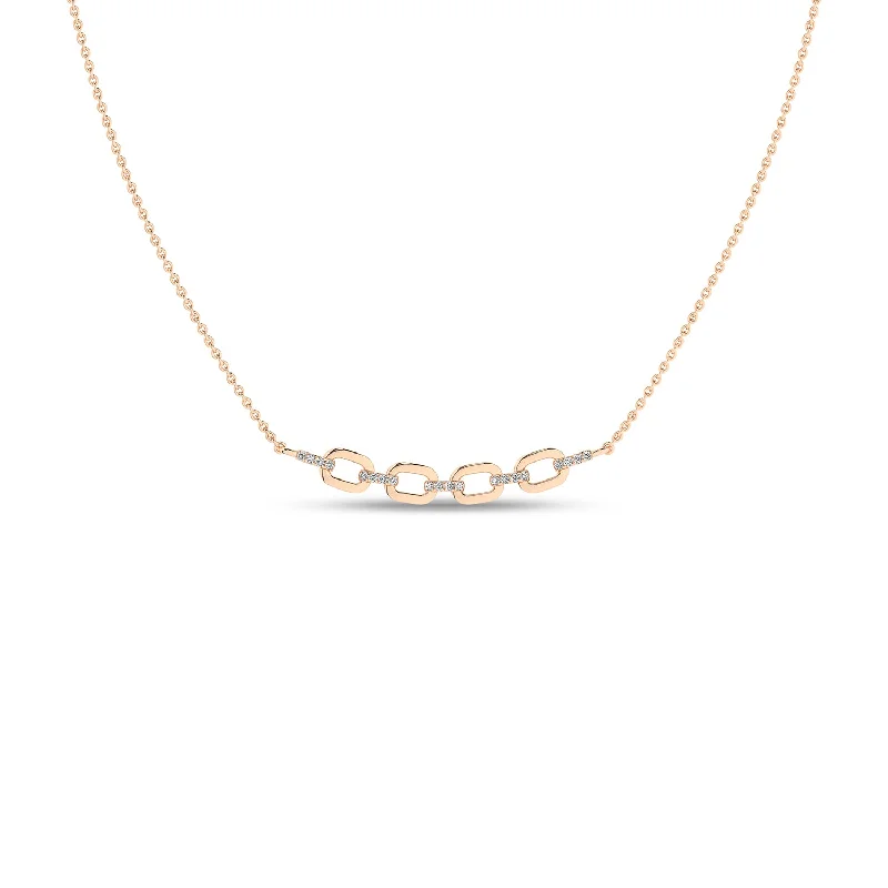 custom star sign necklace Together Forever 4-Gold Links Diamond Necklace