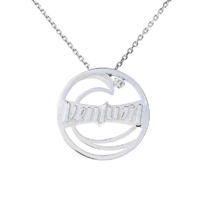 cute cat charm bracelet Ventura Wave Diamond Necklace