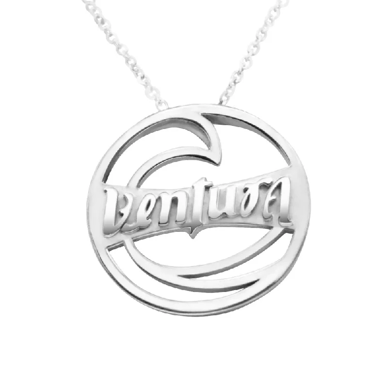 fine silver herringbone necklace Ventura Wave Necklace