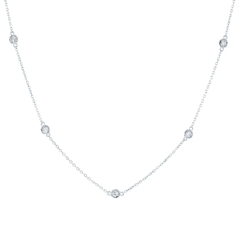vintage art deco bracelet White 1/2 Carat Station Diamond Necklace