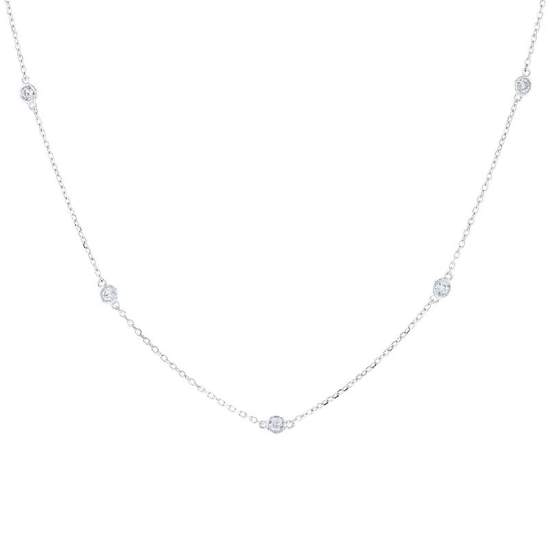boho tassel earrings handmade White Gold 10 Station Diamond Necklace