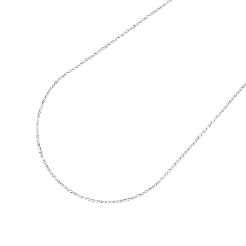birthstone stacking rings set White Gold 16-18" Wheat Chain