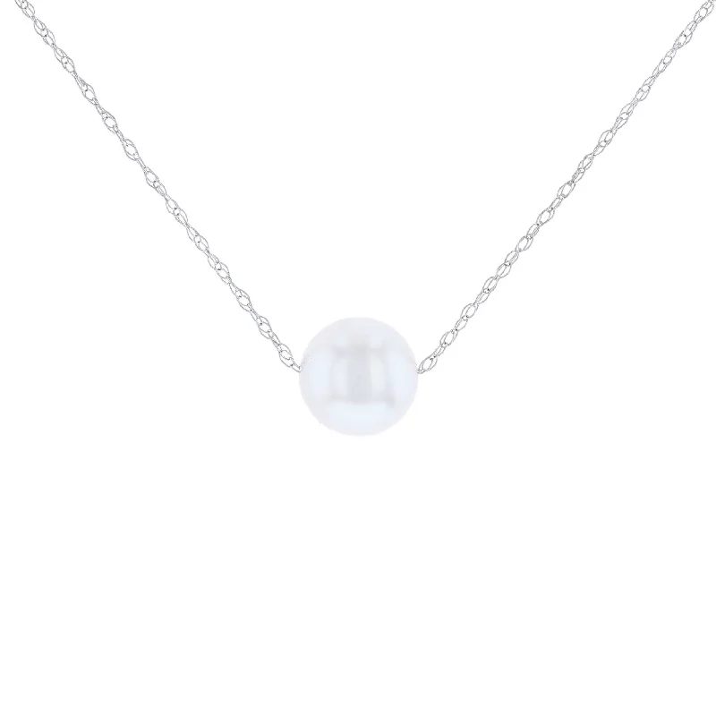 sterling silver arrow ring White Gold Solitaire Pearl Necklace