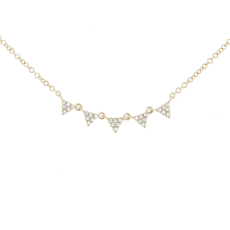 handmade copper wire ring Yellow Gold Diamond Triangle Smile Necklace