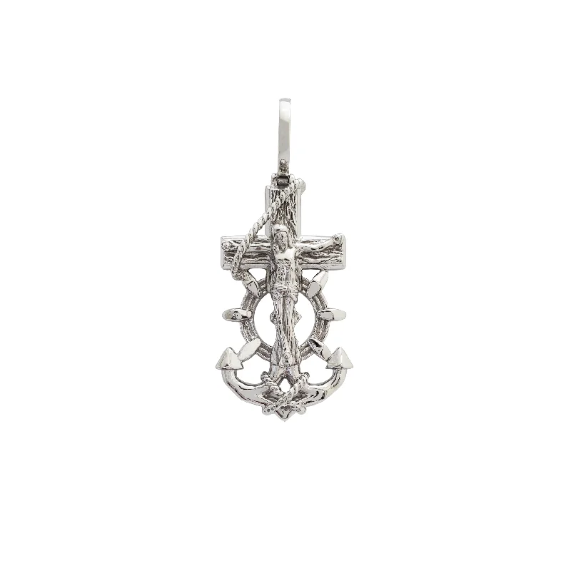 freshwater pearl drop earrings Anchor Pendant (Silver)