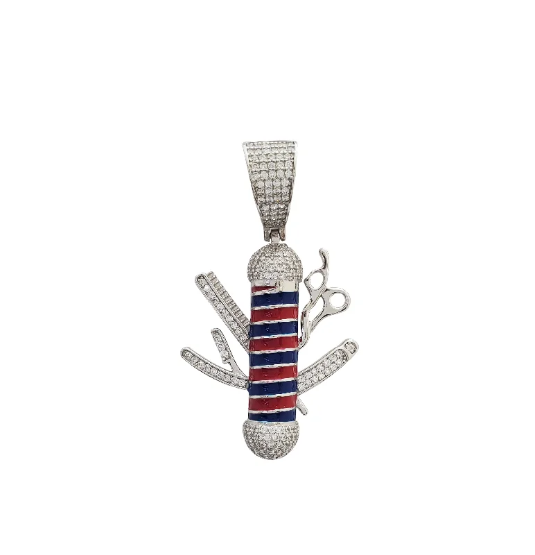 natural turquoise ring handmade Barber Pendant (Silver)