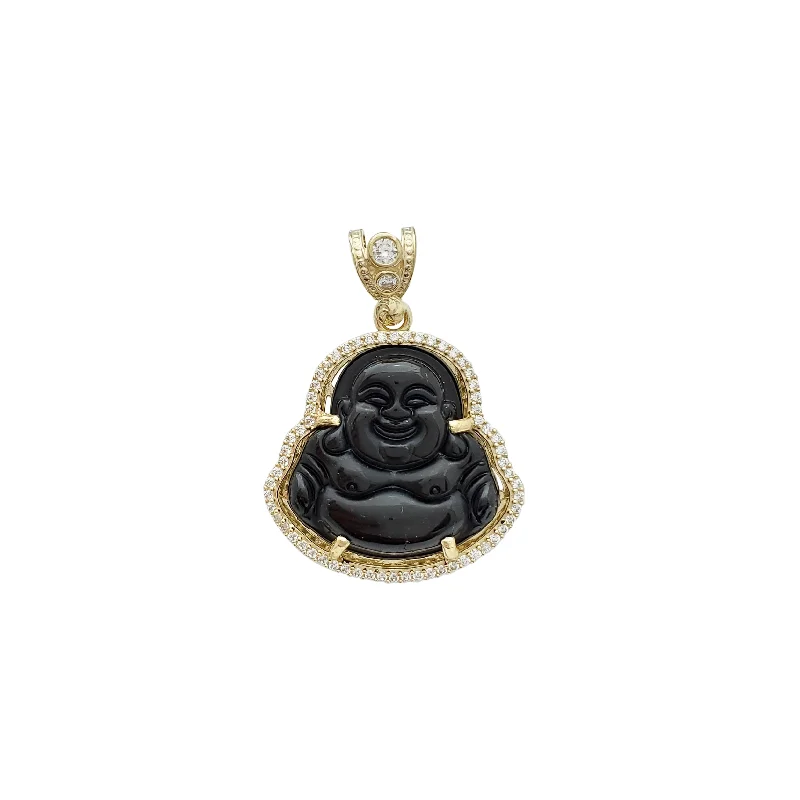 vintage sapphire engagement ring Black Laughing Buddha Pendant (14K)