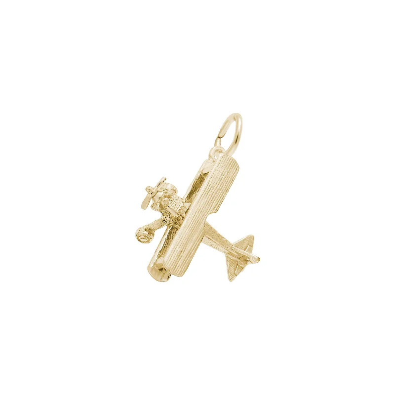 natural jade ring Brushed Finish Biplane Charm