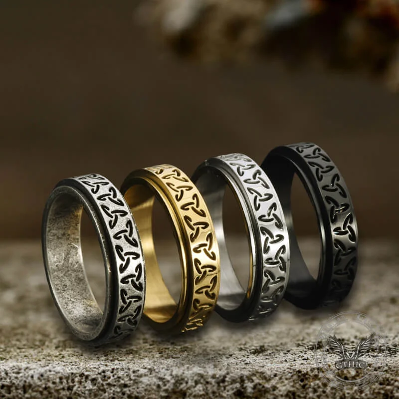 infinity loop ring rose gold Celtic Knot Stainless Steel Spinner Ring
