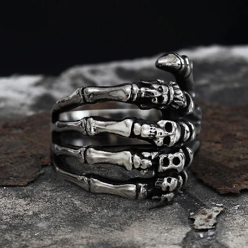 modern hexagon stud earrings Claw Stainless Steel Skull Ring