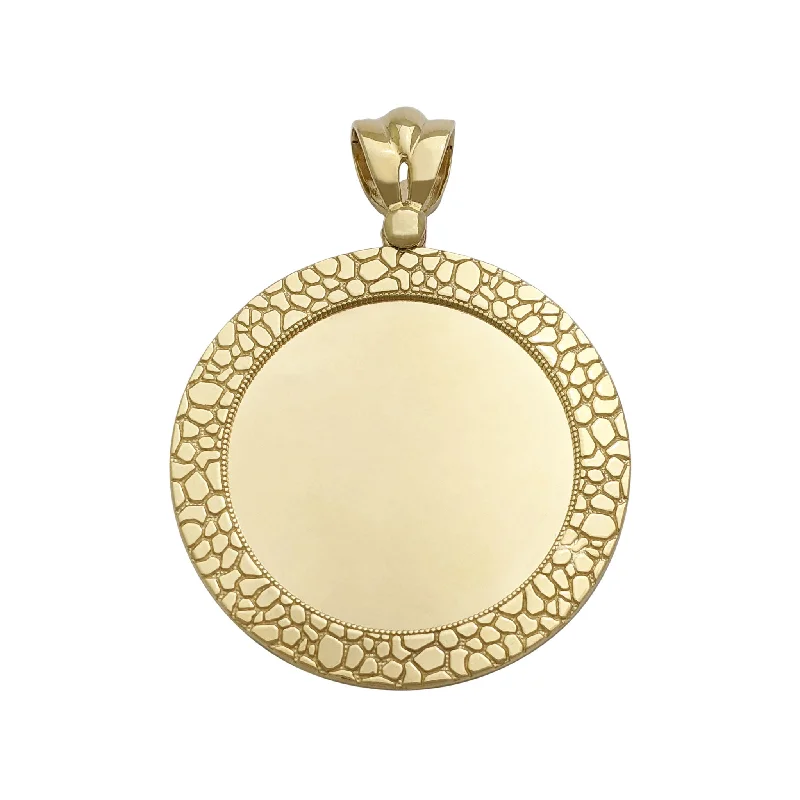 delicate heart stud earrings Cobbled Frame Picture Pendant (14K)