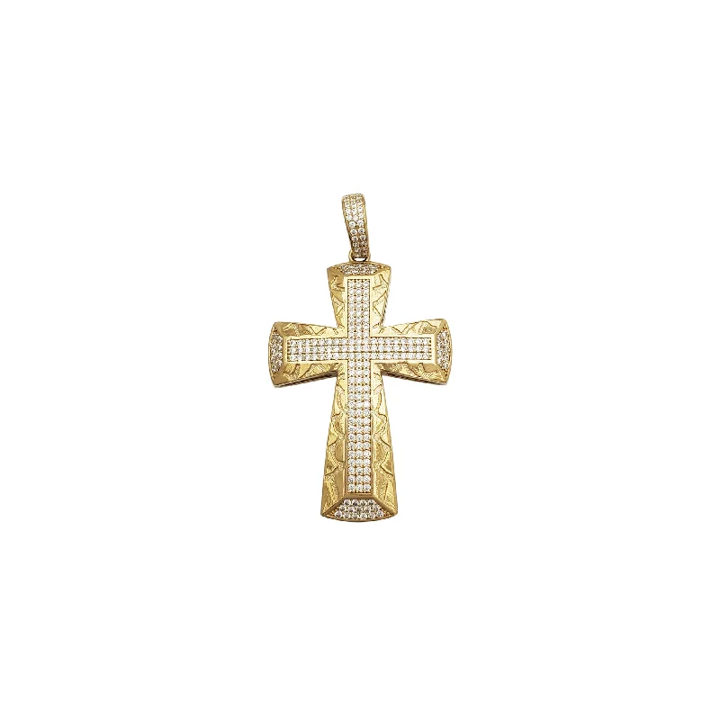 vintage art deco engagement ring Expanding Cross CZ pendant (14K)