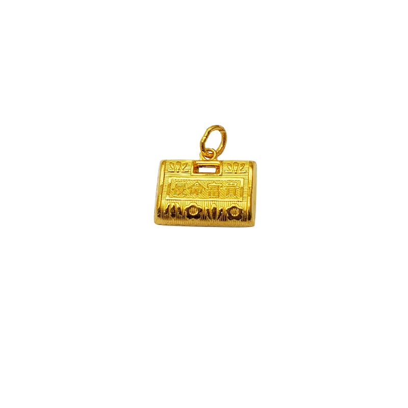 large vintage statement necklace Lucky Charm Purse Pendant (24K)