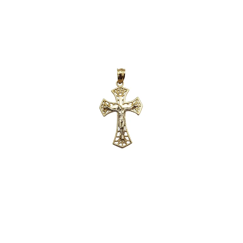silver moon phase pendant Tiny Crucifix Pendant 3 (14K)