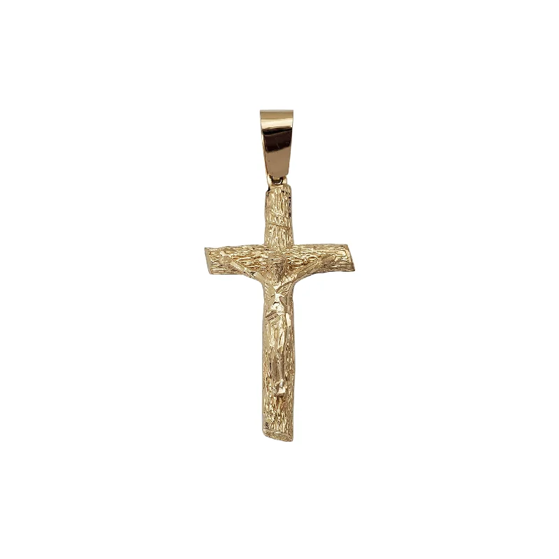 unique diamond tennis bracelet Wooden Crucifix Pendant (14K)