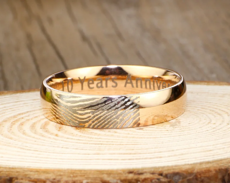 real opal engagement ring Your Actual Finger Print Rings, Thumb Print Rings WEDDING RING -Rose Gold Titanium Rings 6mm real opal engagement ring Your Actual Finger Print Rings, Thumb Print Rings WEDDING RING -Rose Gold Titanium Rings 6mm