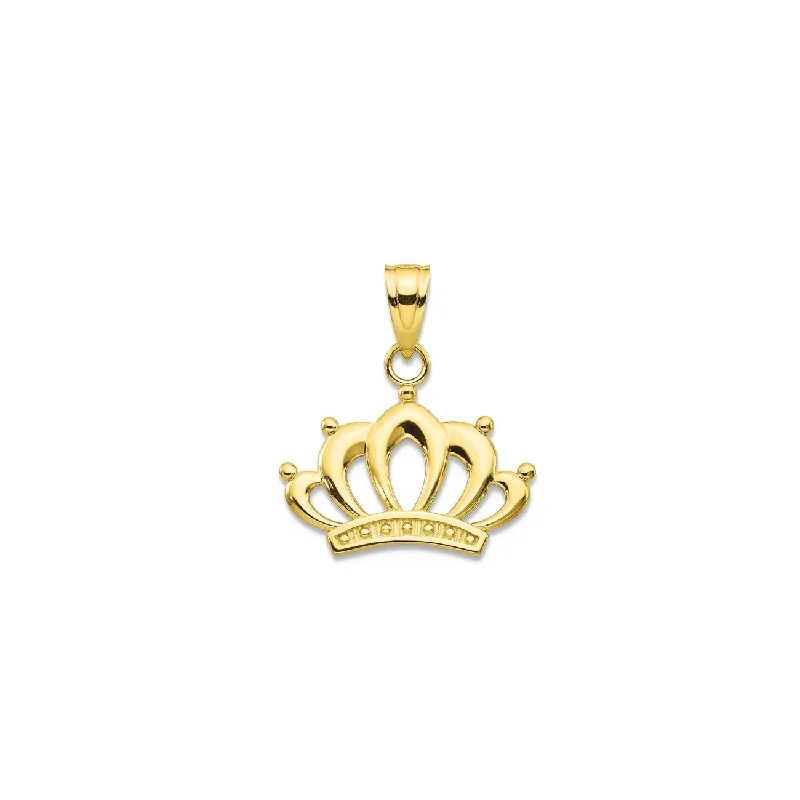 aquamarine and diamond wedding ring Crown Pendant (10K)