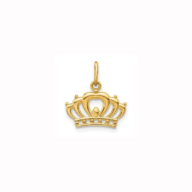 vintage gold engagement ring Crown Pendant (14K)