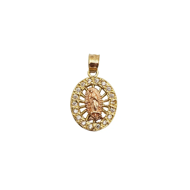 real opal engagement ring Cubic Zirconia Guadalupe Pendant (14K)