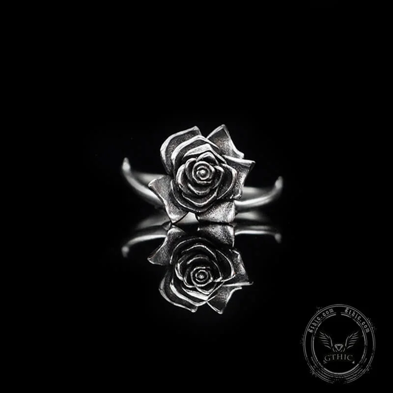 statement gold cuff earrings Dark Rose Sterling Silver Ring