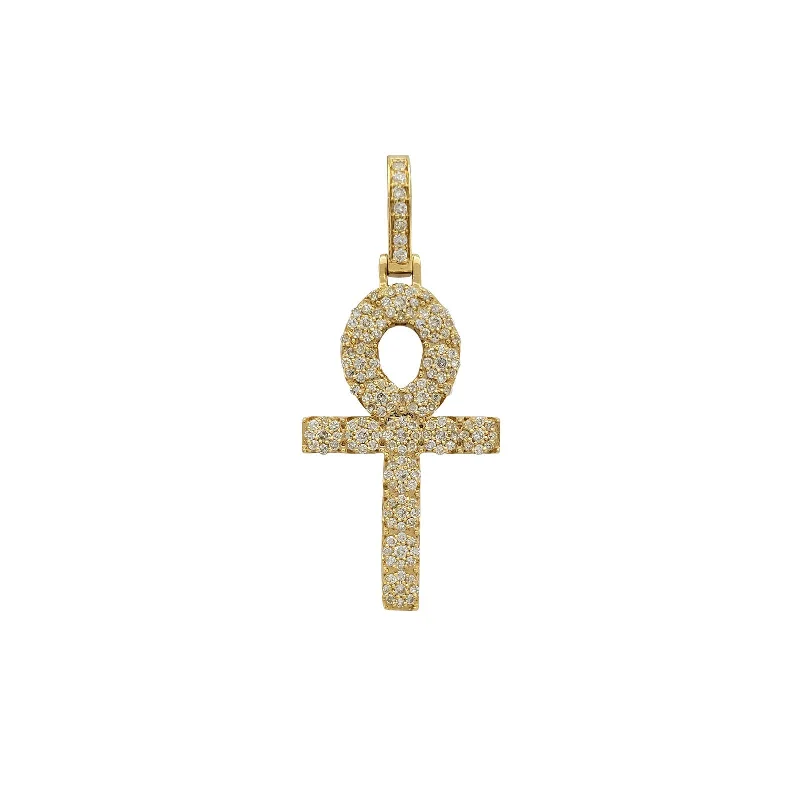 braided wedding ring men Diamond Ankh Pendant (10K)