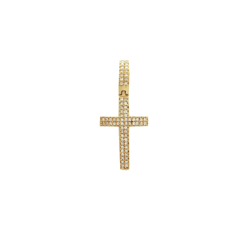 minimalist threader earrings gold Diamond Cross Pendant (10K)
