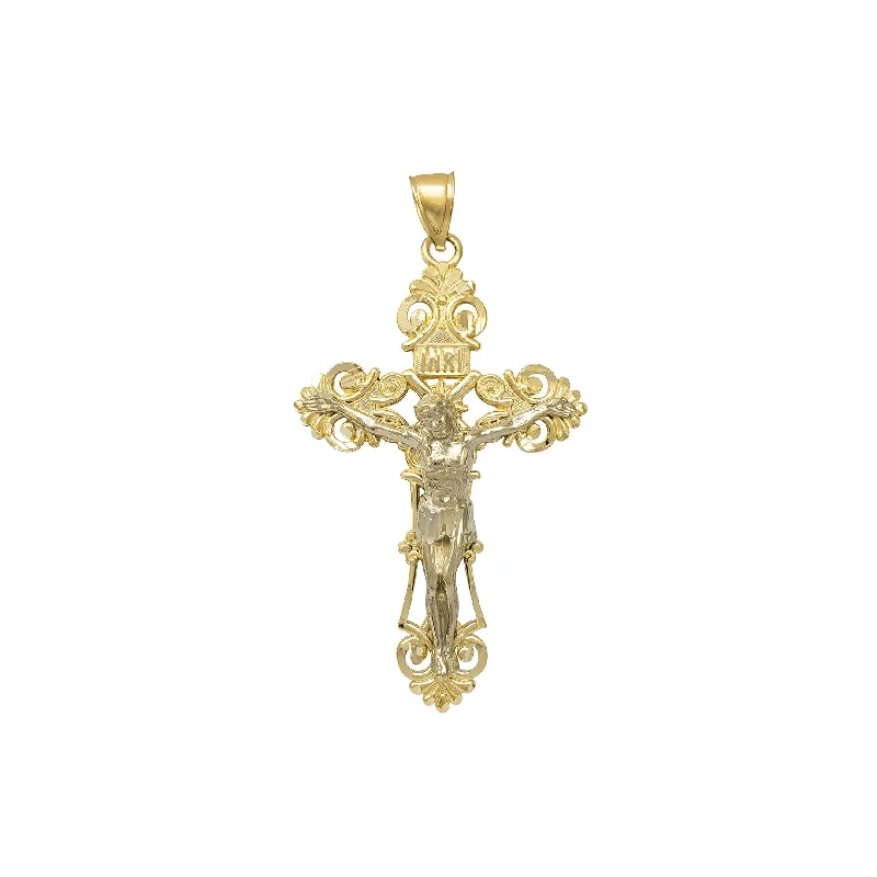 tiny star constellation bracelet Diamond-Cut Fleur de Lis Crucifix Cross Pendant (14K)