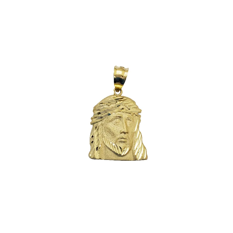 eternity ring for anniversary Diamond-Cut Jesus Head Pendant (14K)