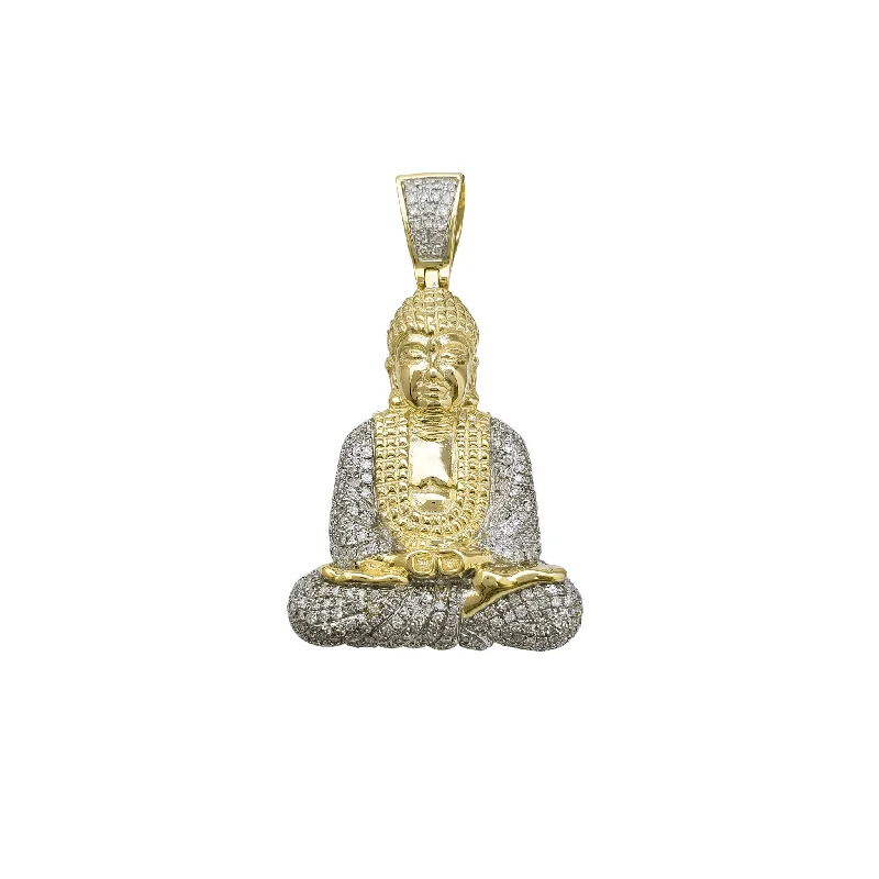 raw amethyst ring silver Diamond Gautama Buddha Pendant (10K)