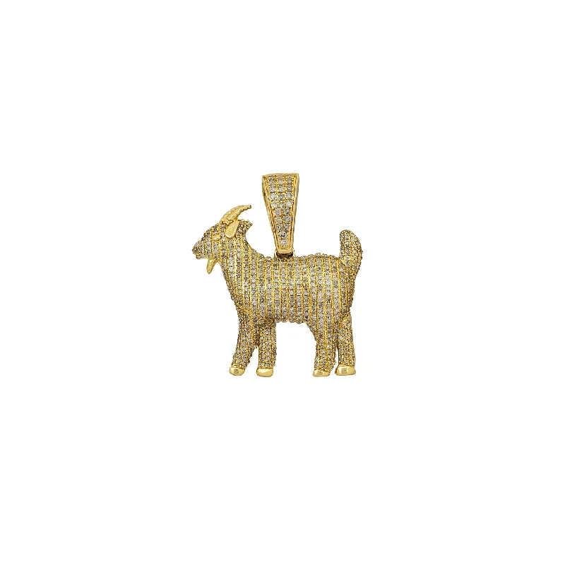 unique diamond eternity band Diamond Goat Pendant (14K)