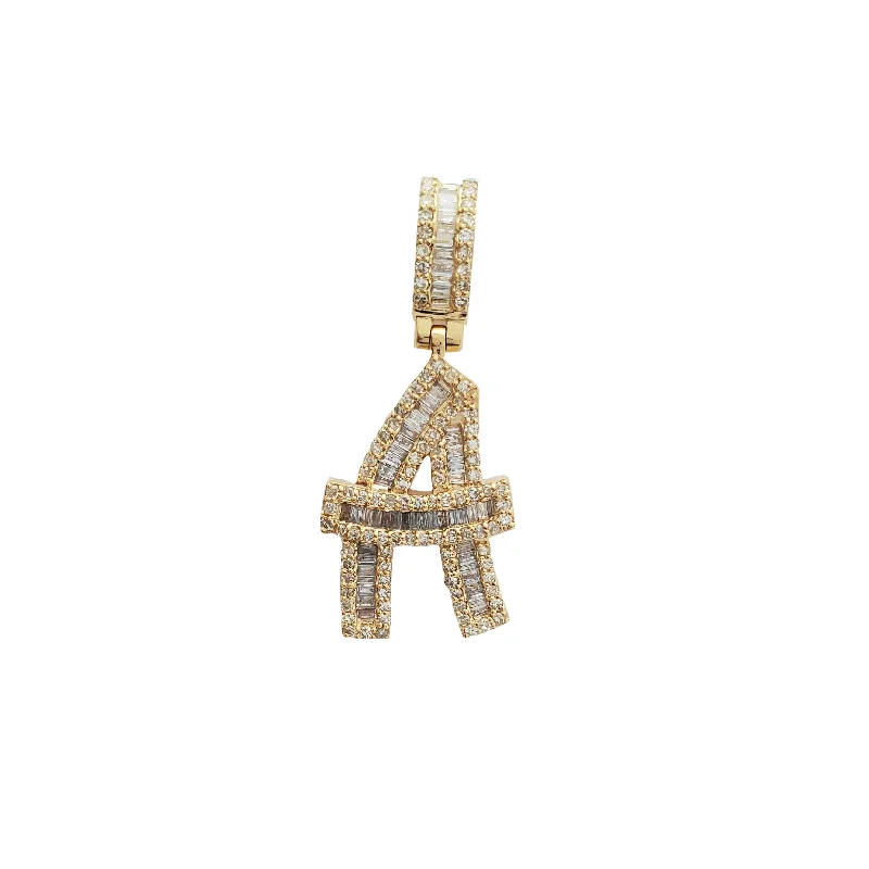 boho shell beaded anklet Diamond Initial A Pendant (14K)