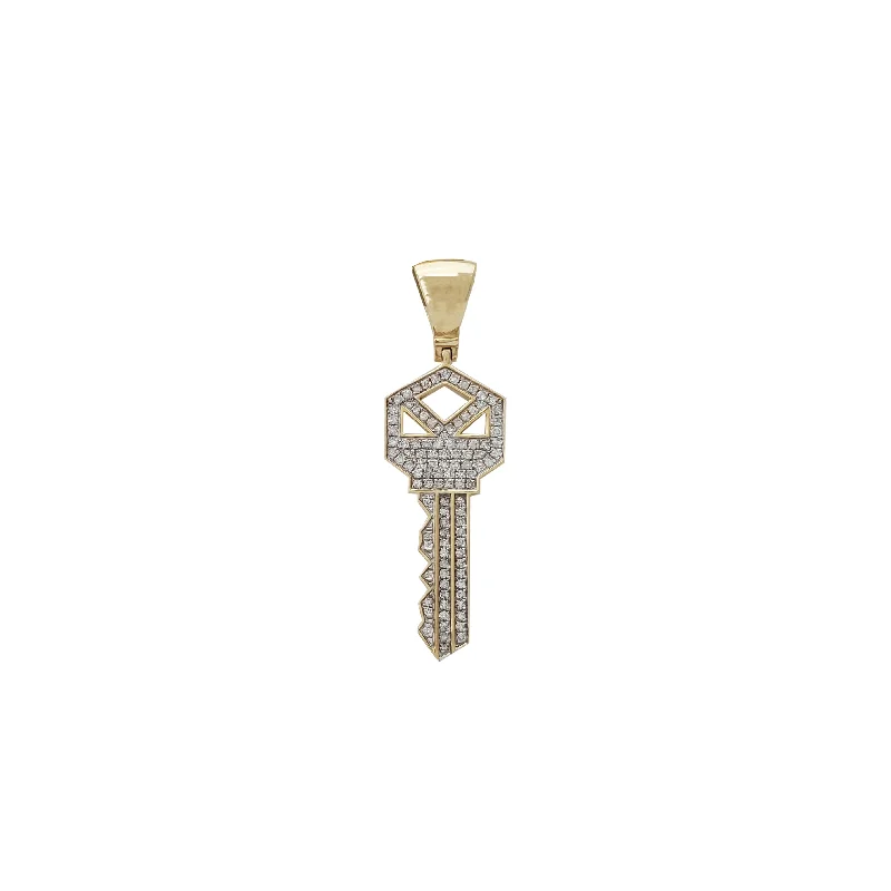 real jade bangle bracelet Diamond Key Pendant (10K)