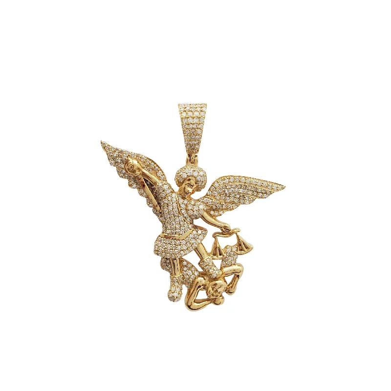 adjustable infinity charm bracelet Diamond Saint Michael Pendant (10K)