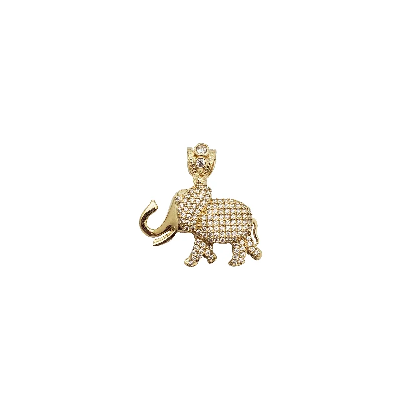 classic diamond solitaire earrings Elephant Pendant (14K)
