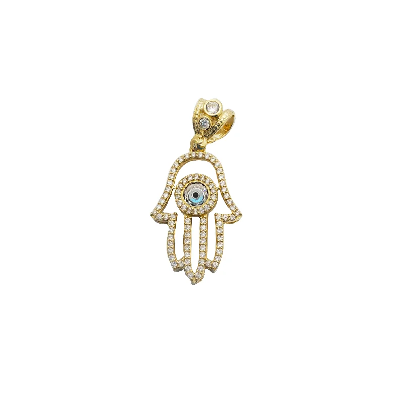 titanium spinner ring anxiety relief Evil Eye Hamsa Pendant (14K)
