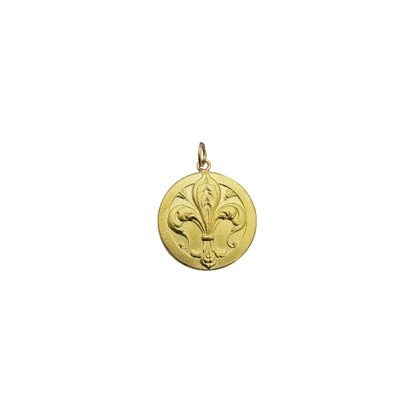 personalized gemstone pendant necklace Fleur de Lis Pendant (18K)