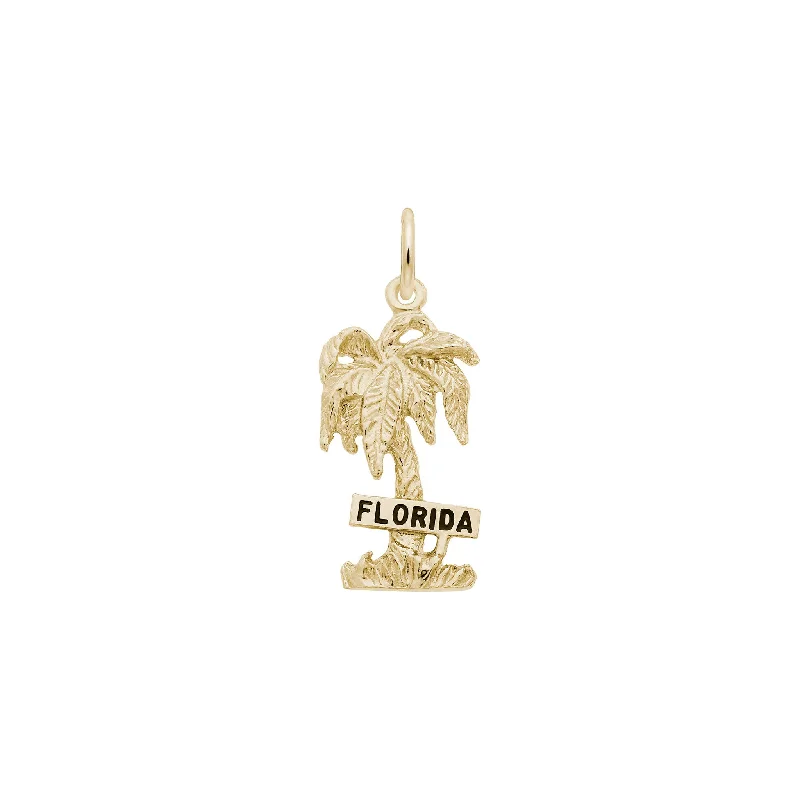 handmade leather pendant necklace Florida Palm Tree Charm