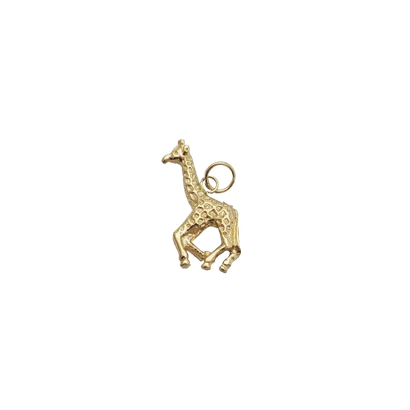 hammered copper wedding band Giraffe Pendant (14K)