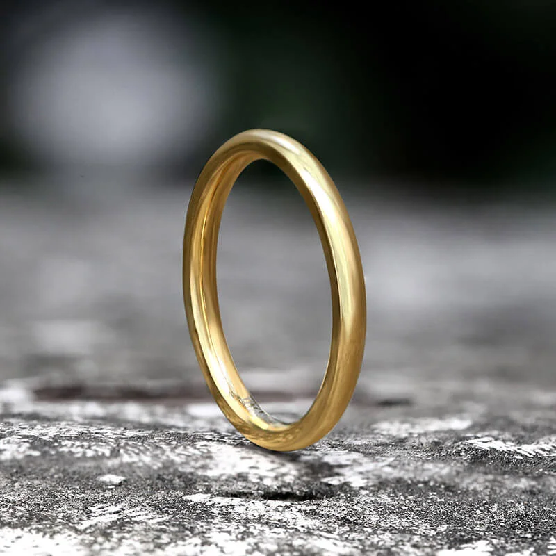 hypoallergenic earrings for sensitive ears Gold-Color Titanium Engagement Ring