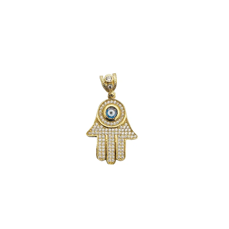 silver anklet with charms Hamsa Pendant (14K)