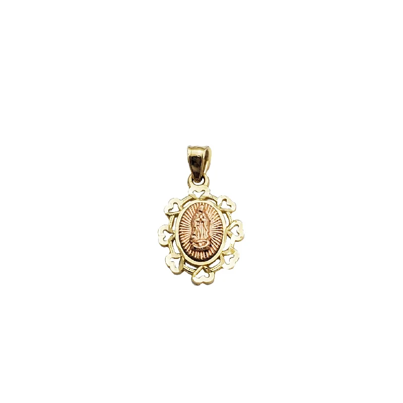 gold charm bracelet with initials Hearts Silhouette Virgin Mary Pendant (14K)