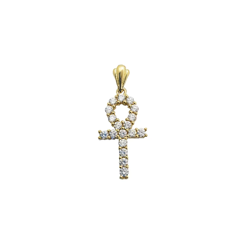 classic pearl strand necklace Iced-Out Ankh Pendant (14K)