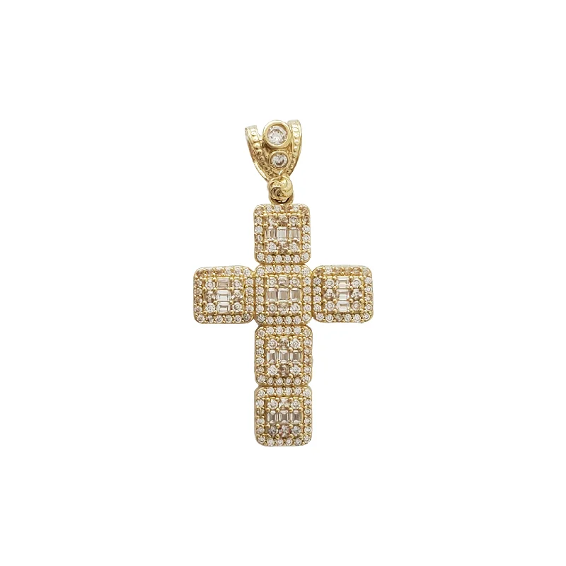butterfly charm bracelet delicate Iced-Out Cross Pendant (14K)