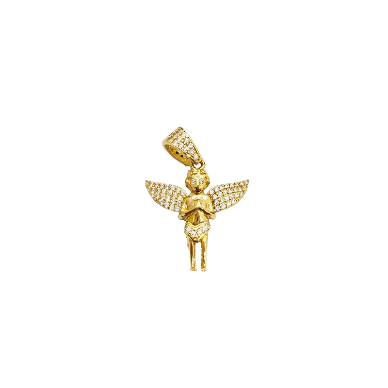 gemstone infinity bracelet Icy Baby Angel Pendant (14K)
