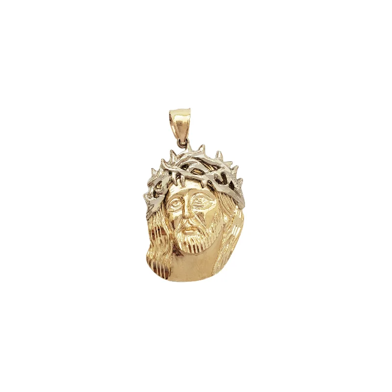 real zircon gemstone bracelet Jesus Head Pendant (14K)
