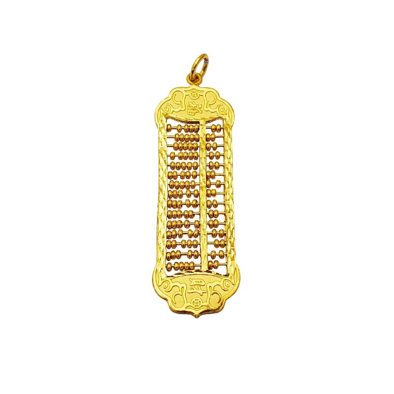 thin gold wire earrings Lucky Abacus Pendant (24K)