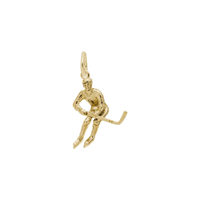 handcrafted turquoise necklace Male Hockey Player Charm